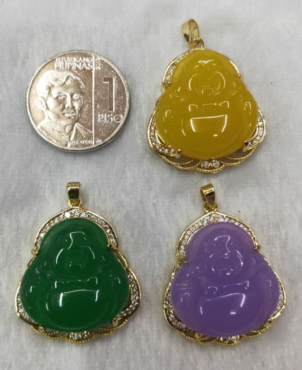 10k Yellow Gold Laughing Buddha Pendant Necklace - 16 Inch - Lucky Charm Gift - View #5