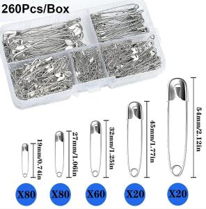 260Pcs Safety Pins Assorted Size Large Safety Pins and Small Safety Pins for Clothes Sewing