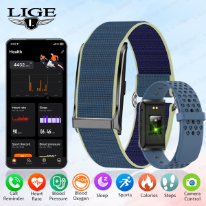 LIGE Fitness Smart Bracelet Sports Band Men Women Heart Rate Blood Pressure Monitor Waterproof Multifunction No Screen Watches