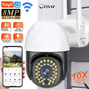 Camera An Ninh Không Dây Tuya 8MP AI Theo Dõi Chuyển Động Người Tầm Nhìn Ban Đêm HD Xoay PTZ Wifi Ngoài Trời 360 Độ °   Giám Sát Âm Thanh Hai Chiều Xoay Chiều