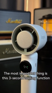 NEW High Speed Ice Coating Cooling Fan 4000mAh Superconductive Refrigeration Mini Handheld Fan Portable 100 Level Infinite Ultra Long Range Fan LED Display Turbo Fan 100 Speed Powerful Long-Lasting Battery Adjustable Mini Fan