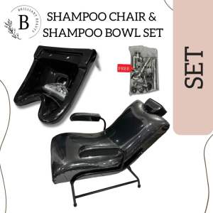 Shampoo Chair and Shampoo Bowl Black Salon and Spa Hair Sink & Bed Salon Equipment•Brilliant Beauty