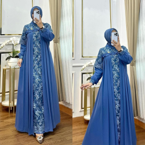 Lavanya Dress Ceruty Mix Brukat Gamis Wanita Terbaru 2024 Viral Dress Kondangan Wanita Elegan Hijab