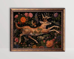 BILIBILI | Dark Academia Floral Animals Scene DIY Diamond Painting Kit For Home Room Gothic Cottagecore Decor Gift Mosaic Full Drill Set