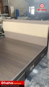 [ Freeship HCM ] [Trả góp 0%]  [Video thực tế]  GIƯỜNG NGỦ GỖ CÔNG NGHIỆP CAO CẤP BỌC NỆM OHAHA - GN007