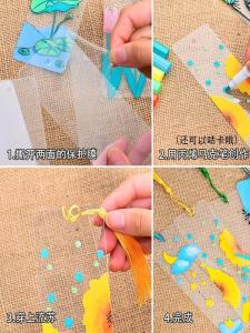 Transparent DIY Handmade Bookmark Material Kit Creative Childrens Gift for Kindergarten Students Elementary School Kids