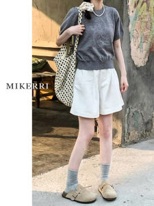 High Waist A-Line Wide Leg Casual Shorts Womens plus Size Summer New Style Slimming Pear Shape Body Cotton Comfortable Shorts