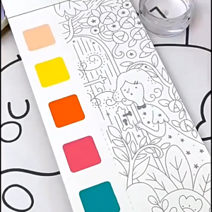 Lecrafty - 12 Sheets Coloring Book Coloring Drawing Book Educational Toys Portable Gouache Kids DIY Painting Book