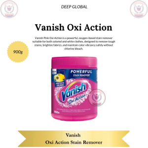 Vanish Oxi Action Stain Remover 900g oxygen-based stain remover suitable for both colored and white clothes