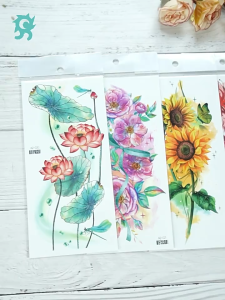 Tato Temporer Motif Bunga Medium Cantik Temporary tattoo Flower