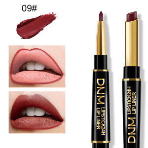 2 IN 1 Non-stick Cup Long Lasting Lipstick Lip Liner Waterproof Matte Lips Pencil Contour High Pigmented Valentines Day Gifts
