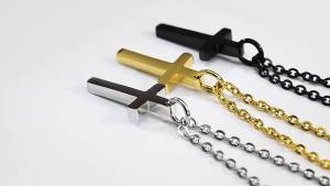 Vnox Small Cross Necklaces for WomenSimple Classic Cross PendantStainless Steel Faith Christ Prayer Collar Jewelry