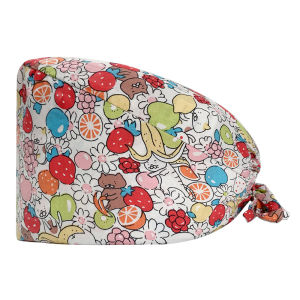 หมวกพยาบาลผ้าฝ้ายแท้พิมพ์ลายแฟชั่นน่ารักพร้อมผ้าพันคอหมวกคลุมศีรษะสำหรับคุณแม่หลังคลอดหมวกทำงานพยาบาล