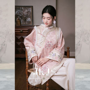 JK&JS | Embroidered Gold Thread Jacquard Long Coat