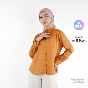 Aerostreet Kemeja Rayon Panjang Hikaru Mustard Terang Woman QEBAA