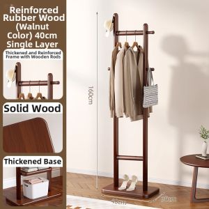 Space-saving Wood Clothes Rack for Home
