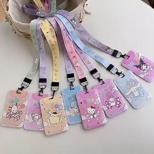 Sanrio Original Authentic Retractable Lanyard Card Holder My Melody Pachacoo Card Holder Kuromi Cinnamoroll ID Card Holder School Card Bus Card Holder ID Holders Lanyards Name Tags Christmas Gift for Student