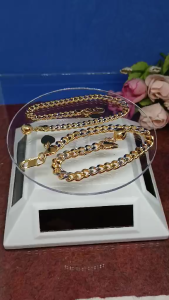 An High Grade Quality  Emas Korea(24K gold plated) RantaiTangan dua Warna( warna Emas dan Emas Putih)
