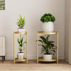 Luxurious Metal Double Layer Flower Stand
