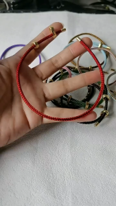 【 In Stock 】Adjustable Eight-shaped Buckle Leather Rope Bracelet DIY Steel Wire Braided Bracelet Waterproof Couple Bracelet Gelang Kulit Jalinan DIY 八字扣手链