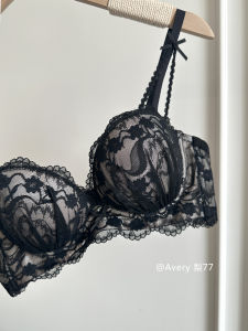 Pure Desire Embroidered Lace Bra Womens Small Chest Gathered to Look Large No Steel Ring Upper Lift Anti-Sagging Bra