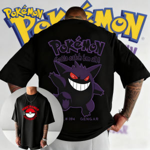 Bandai | 2025 Summer Pokémon Anime Gengar Charizard Brand 100%Pure Cotton Printed T-shirt Men Harajuku Casual Versatile Short-sleeved Y2k