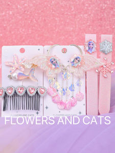 Princess Star Shape Hair Accessories for Girls Cute Flower Pattern Spring Summer Beach Outfits Childrens Hair Decorations