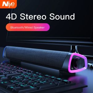Nocclili | 4D Computer Speaker Bar Stereo Sound Subwoofer Bluetooth Speaker For Macbook Laptop Notebook PC Music Player Wired Loudspeaker