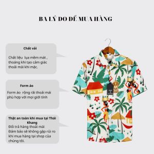 Áo sơ mi họa tiết THÁI KHANG vải lụa mềm mặc thoải mái rất mát A3D33