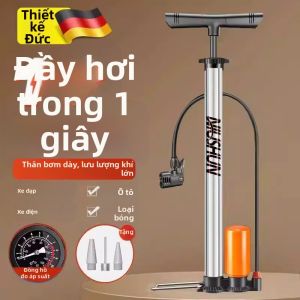 Bơm Đạp Xe Đạp Di Động Thông Dụng có Đồng Hồ Đo