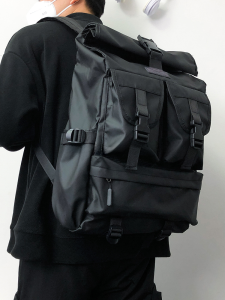 Starter Brand Mens Large Capacity Double Shoulder Bag Waterproof Commuter Backpack for University Students Outdoor Computer Bag