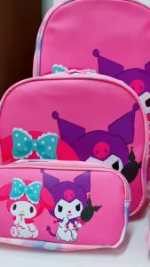 iSchoolDy Kids Cartoon Sonic Unicorn My Melody Non Removable Mini Trolley School Bag Lunch Bag Pencil Case Set