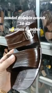 SANDAL DOLPHIN KEKINIAN SANDAL SLIP ON PRIA TERBARU SENDAL DOLPHIN BAN 2 SANDAL KULIT PRIA RAMADHAN SALE