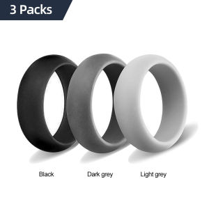 Geedyn 8mm Width 7-14 Size 7 Colour Silicone With Beveled Edges Ring Set for Man Workout Business Engagement Bands