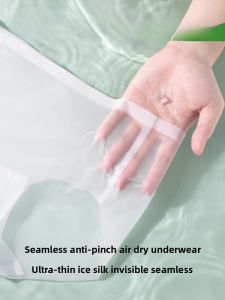 miiow | Ice Silk Womens Underwear Triangle Thin Model Breathable Quick Dry Seamless Summer New Arrival MiiOW Cat Person Briefs