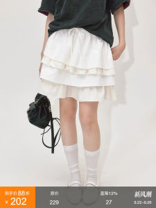 Fano Studios Summer 2024 Womens Ballet Style Short Skirt Ruffle Hem High Waist A-Line Puffy Cake Half Skirt Pure Cotton Lace