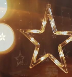 ม่านไฟตกแต่ง LED ไฟกระพริบ ไฟประดับ ไฟม่าน ไฟตกแต่ง ไฟตกแต่งห้อง ไฟกระพริบรูปดาว/ดาว+พระจันทร์/พระจันทร์+ดาว 3เมตร