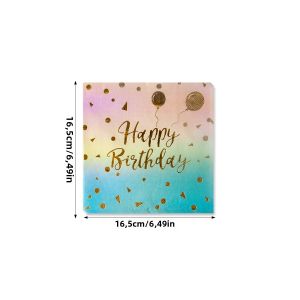 Bộ Đồ Ăn Dùng Một Lần Pastel Rainbow Gradient Với Chấm Vàng - Khăn Ăn Bằng Giấy Cho Đồ Dùng Tiệc Cưới Sinh Nhật