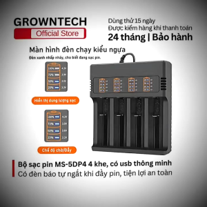 Bộ sạc pin MS-5DP4 4 khe có usb thông minh có đèn báo tự ngắt khi đầy tiện lợi an toàn