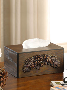 Antique Wooden Tissue Box American Luxury Kitchen Living Room Remote Control Storage Rack Study Draw Tissue Box Organizer