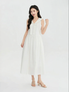 SANFU | New Summer Dress V-Neck with Detachable Bow