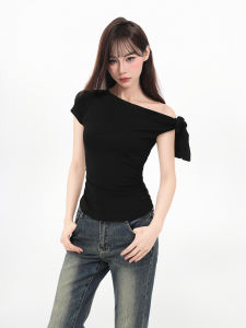 ARCG | Off-Shoulder Short Sleeve Slim Fit Vintage T-Shirt