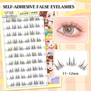 No Glue Eyelashes ”No-Band“Glue-Free Sunflower False Lashes with Super Adhesive Strip Manga False Lashes Korean Makeup