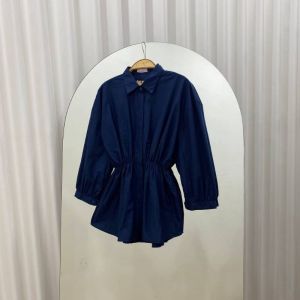 Alya shirt Blouse kemeja body Kerut bahan katun adem