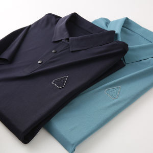 เสื้อยืดคอโปโลแขนสั้นผู้ชายระดับไฮเอนด์ฤดูร้อนแบบใหม่ ผ้าไนลอนเนื้อนุ่ม ทรงหลวม ทรงปกติ สำหรับผู้ชาย เสื้อผ้าทำงาน