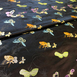 Chinese Butterfly Woven Brocade Retro Style Qipao Dress Clothing Fabric 100x150cm