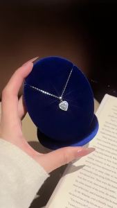 1CT Heart Cut Moissanite Necklace for Women 18K Gold 925 Sterling Silver with GRA Certificate Simple Daily Wear Jewelry Gift