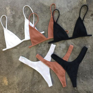 Pure Color Pit Strip Split Strap Swimsuit Womens Tie Dye Bikini Street Style 25-29 Years Old Autumn Season Other Material 100%
