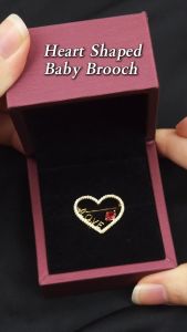 Sv Premium Baby Brooch Love Kerongsang Tudung Crystal Hijab Pin Shawl Bawal Heart Shaped Fashion Jewellery With Gift Box
