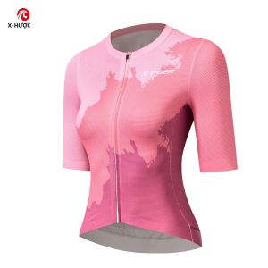 X-TIGER Áo Đi Xe Đạp Nữ Nhanh Khô Thoáng Khí Tay Ngắn Chuyên Nghiệp Vải Co Giãn Áo Xe Đạp Thời Trang Ngoài Trời Khóa Kéo